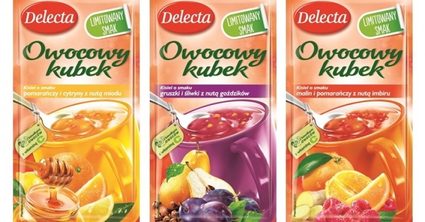 Nowe rozgrzewające smaki Owocowych kubków Delecta Nowe rozgrzewające smaki Owocowych kubków Delecta